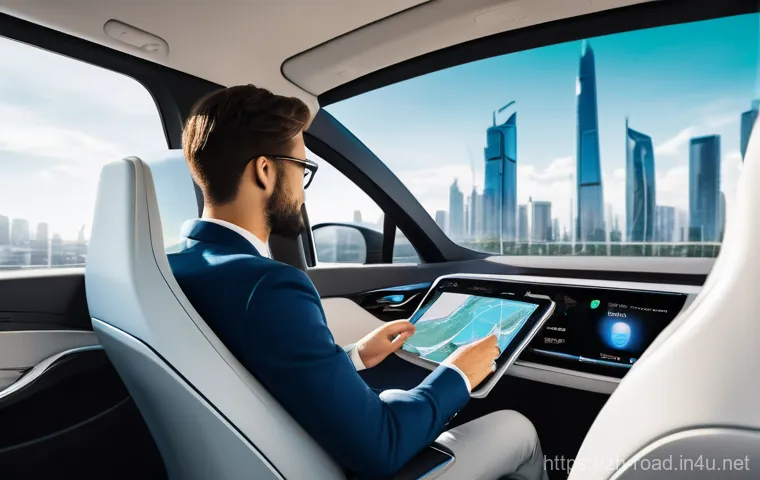 도로교통사 근무 경험자 조언 - **Smart City Traffic Flow at a Futuristic Intersection**
    A wide-angle, cinematic view of a bustl...