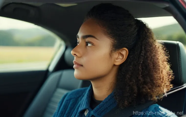도로교통사 실기시험에서 자주 나오는 문제 - **Prompt:** A young adult (18-25 years old) sits calmly in the driver's seat of a modern car, wearin...