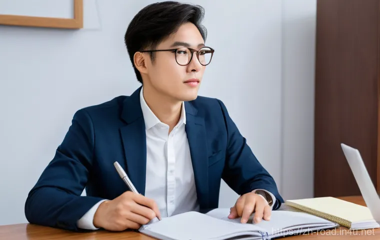 도로교통사 시험일정 및 신청 방법 - **Prompt:** A young adult, male or female, in their late twenties to early thirties, is seated at a ...