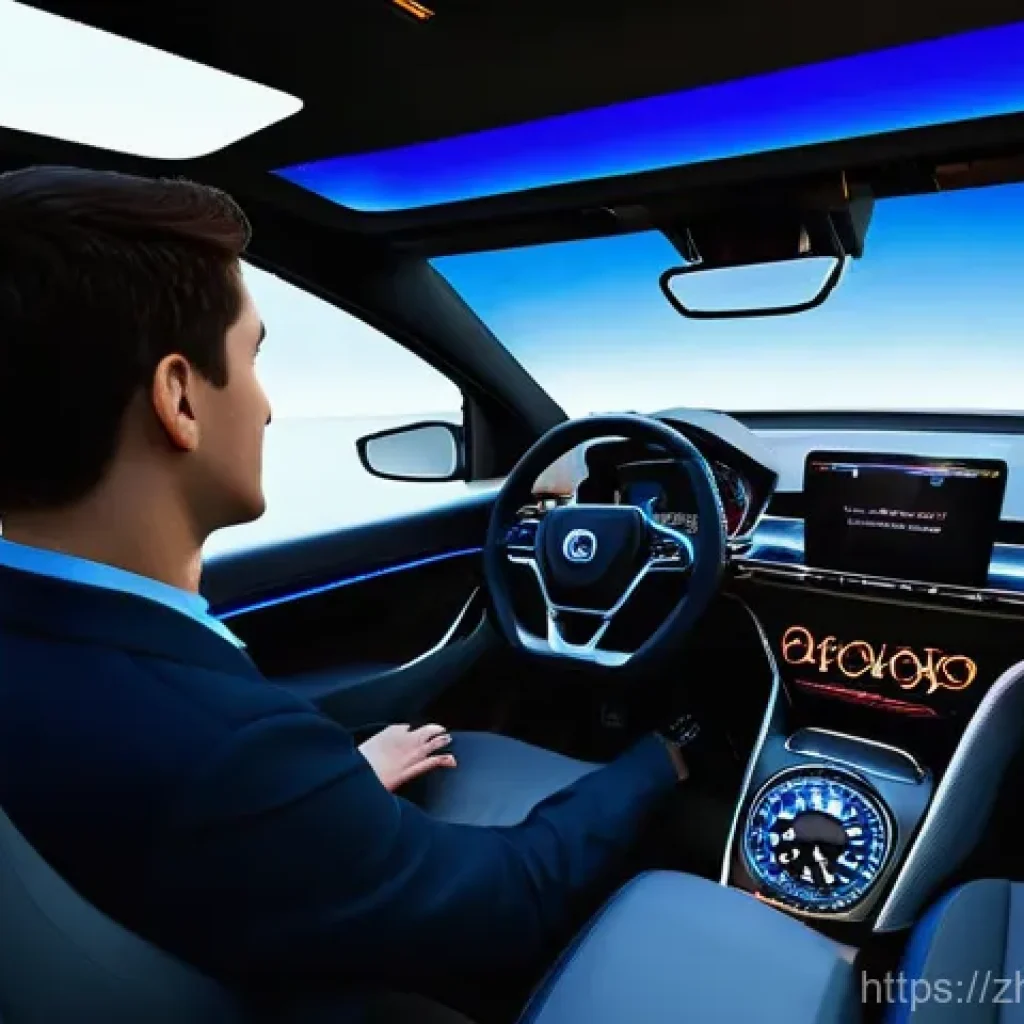 도로교통사 실기시험 준비를 위한 자료 - **Prompt 1: Futuristic Driving Test Experience**
A young adult, either male or female, is immers...