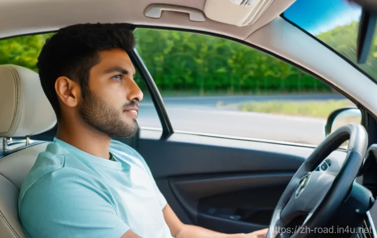 도로교통사 시험 준비 과정의 중요성 - **Prompt: The First Drive's Mixed Emotions**
    A young adult, perhaps in their early twenties, sit...