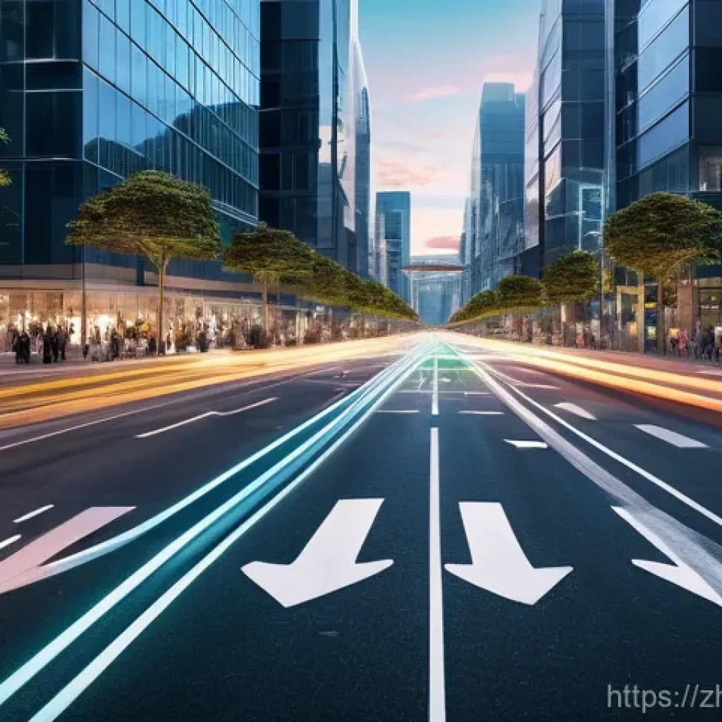 도로교통사 실무 과정에서의 도전과 기회 - **Prompt 1: Futuristic Urban Intersection with AI Traffic Management**
"A vibrant, wide-angle st...