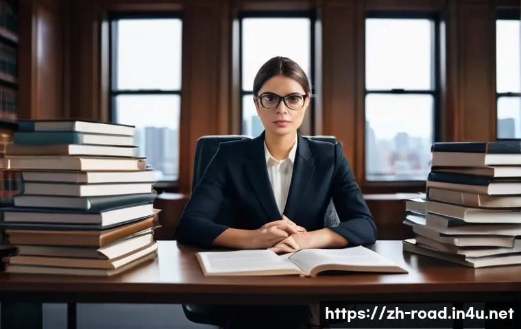도로교통사 실무 과정의 난이도 - **Prompt:** A highly detailed, realistic image of a female legal professional, approximately in her ...
