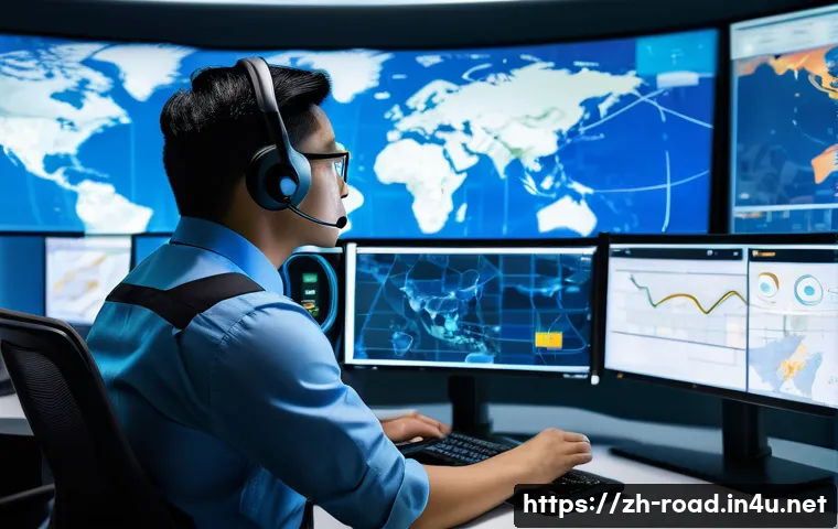 도로교통사 자격증으로 가능한 해외 직무 - A professional logistics dispatcher coordinating international shipments in a modern control center ...