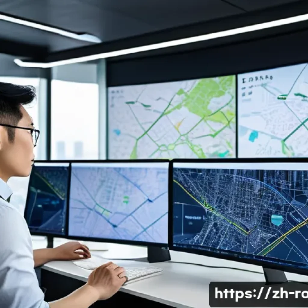 도로교통사 이직 성공 전략 - A modern office scene showing a professional Chinese man in his 30s dressed in smart casual attire, ...