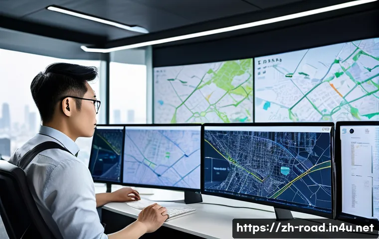 도로교통사 이직 성공 전략 - A modern office scene showing a professional Chinese man in his 30s dressed in smart casual attire, ...