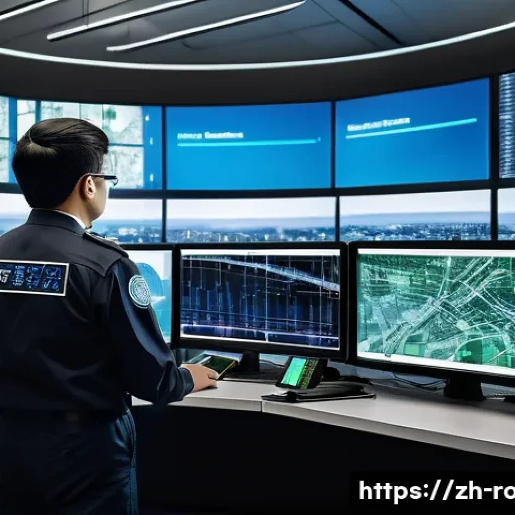 도로교통사 자격증으로 가능한 직업 - A modern urban traffic control center scene with a professional traffic management specialist operat...