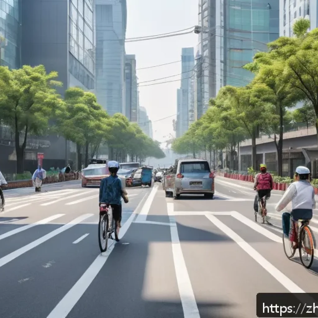 도로교통사 시험과 관련된 최신 법률 - A modern urban street scene under clear daylight, featuring a diverse group of responsible drivers w...