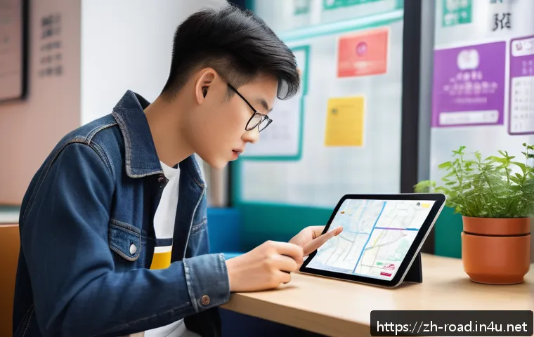 도로교통사 필기시험 대비 학습 플랜 - A modern study environment featuring a young Chinese adult student attentively reviewing traffic rul...