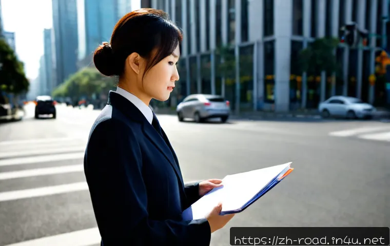 도로교통사 경력직 채용 요건 - Photorealistic road traffic safety recruitment concept, experienced transportation professional in a...